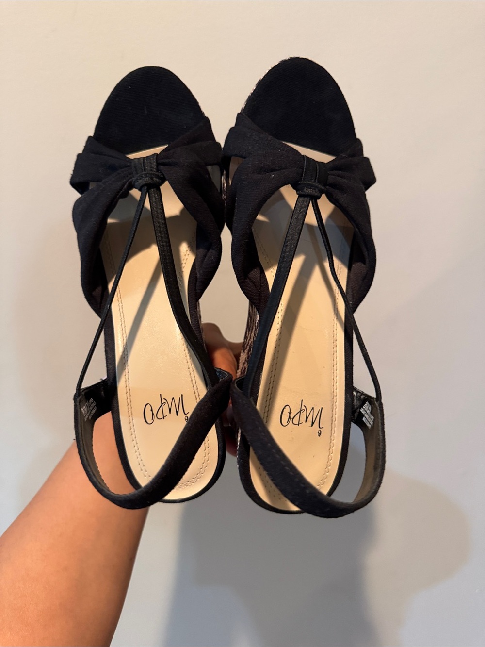 Impo Black Knot Front Slingback Sandals